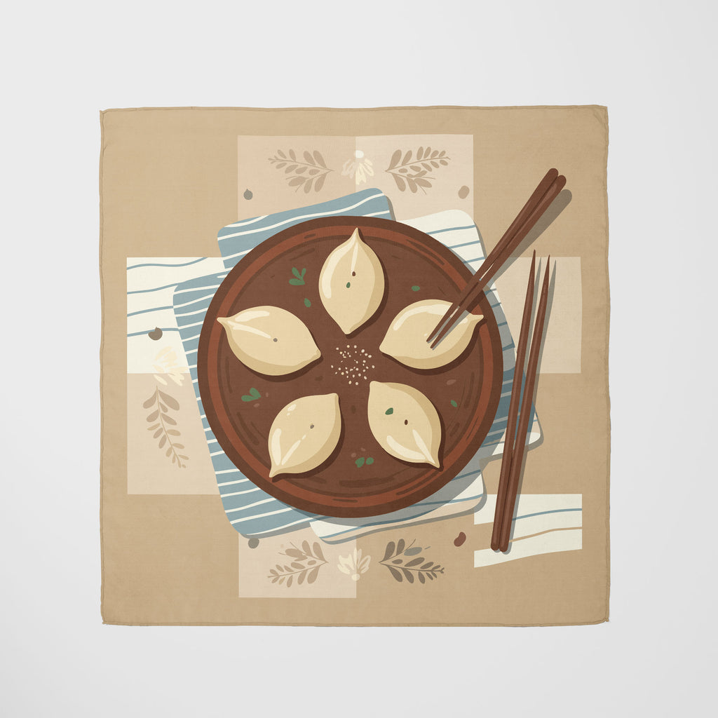 The Dumplings & Chopsticks Scarf