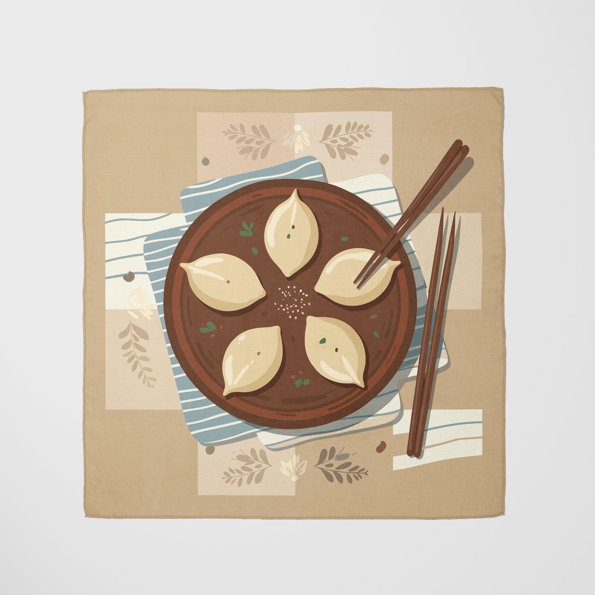 The Dumplings & Chopsticks Scarf