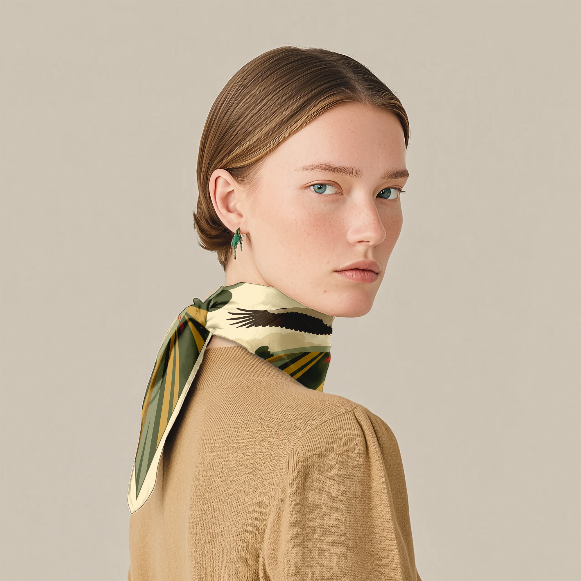 The Flying White Stork Scarf