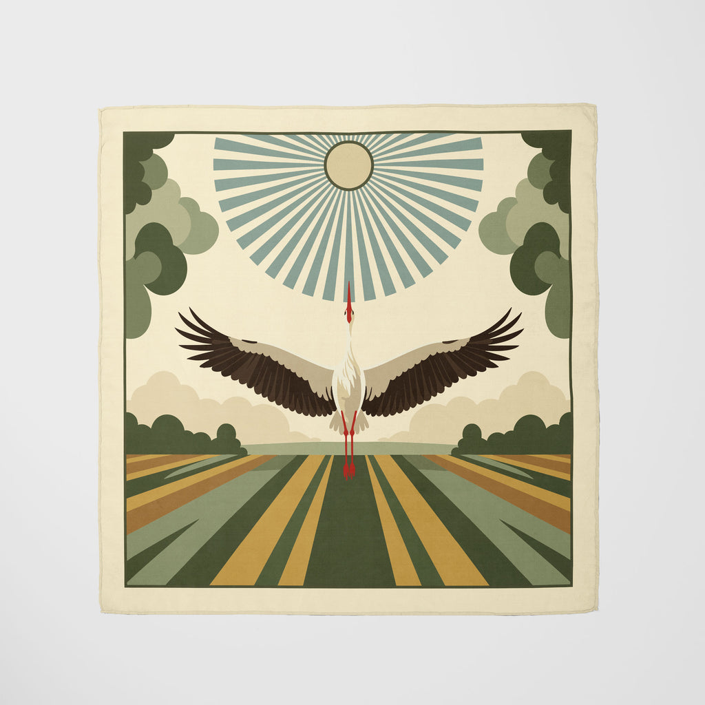 The Flying White Stork Scarf