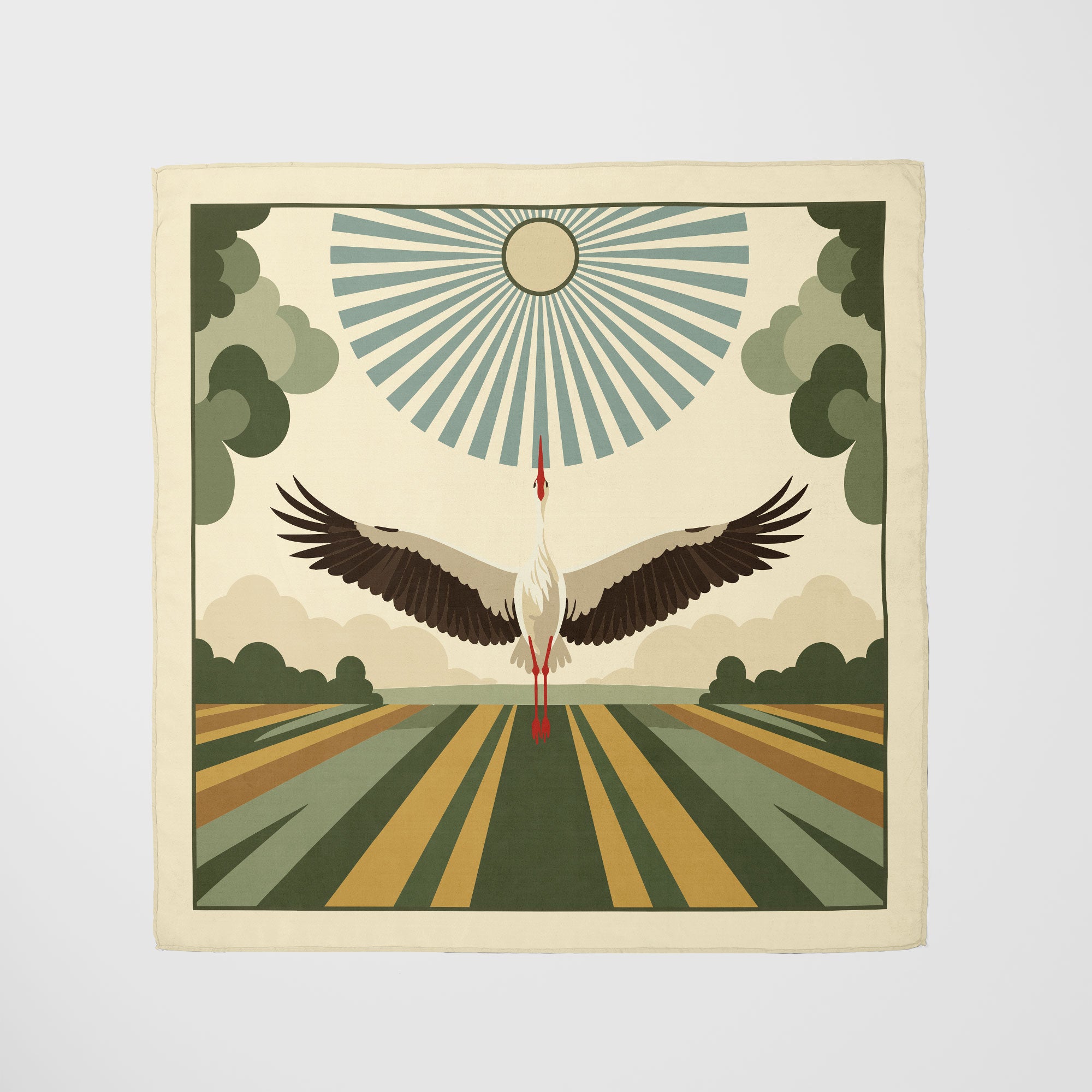 The Flying White Stork Scarf