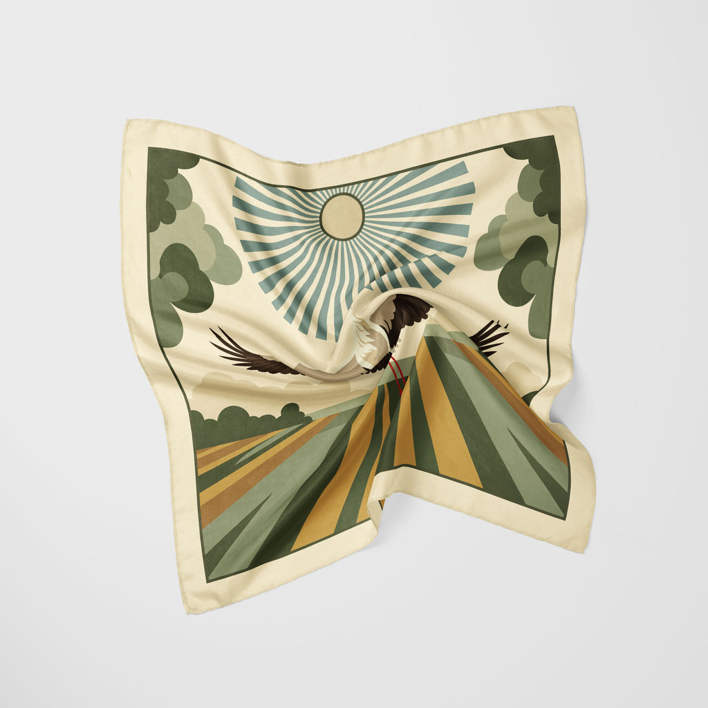 The Flying White Stork Scarf