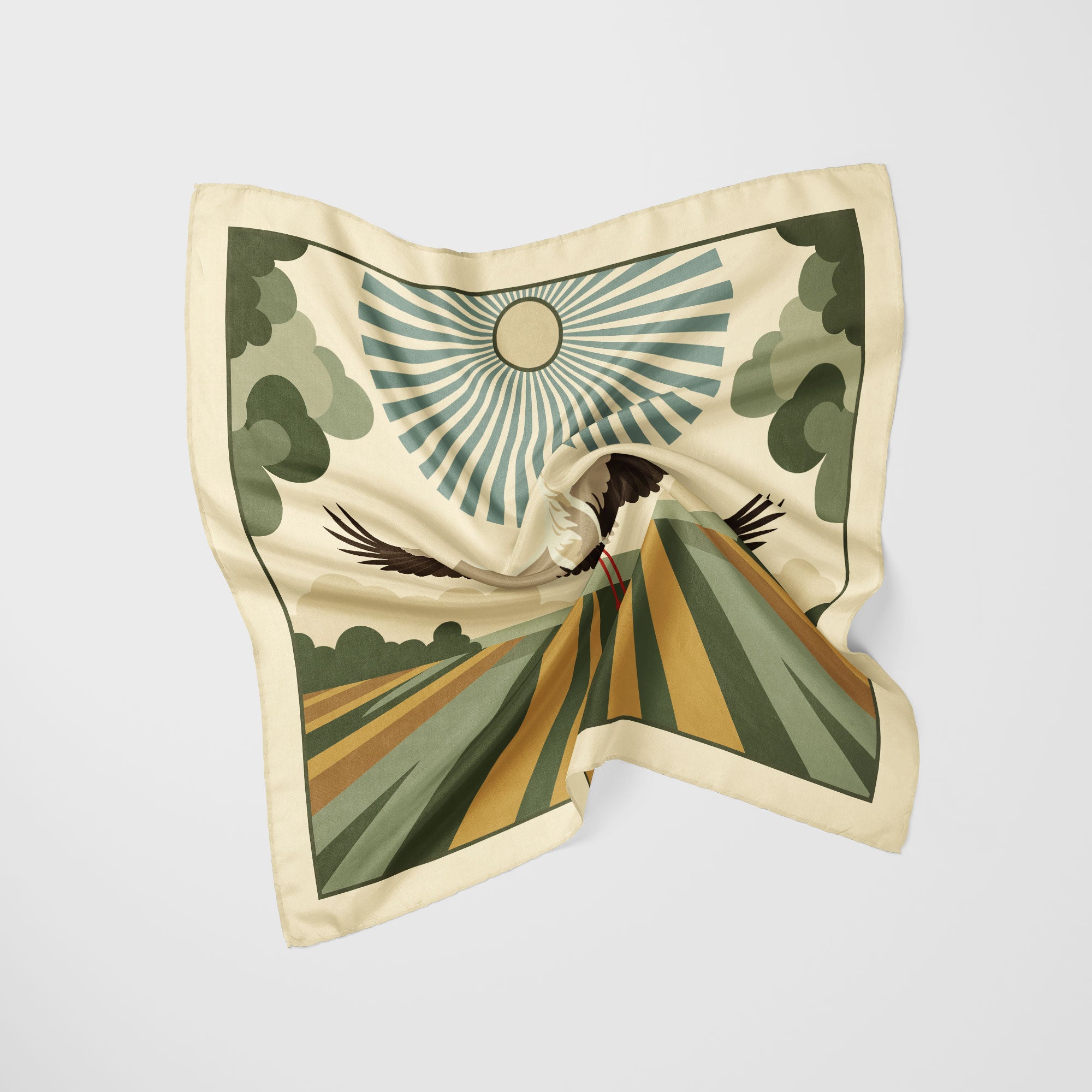 The Flying White Stork Scarf