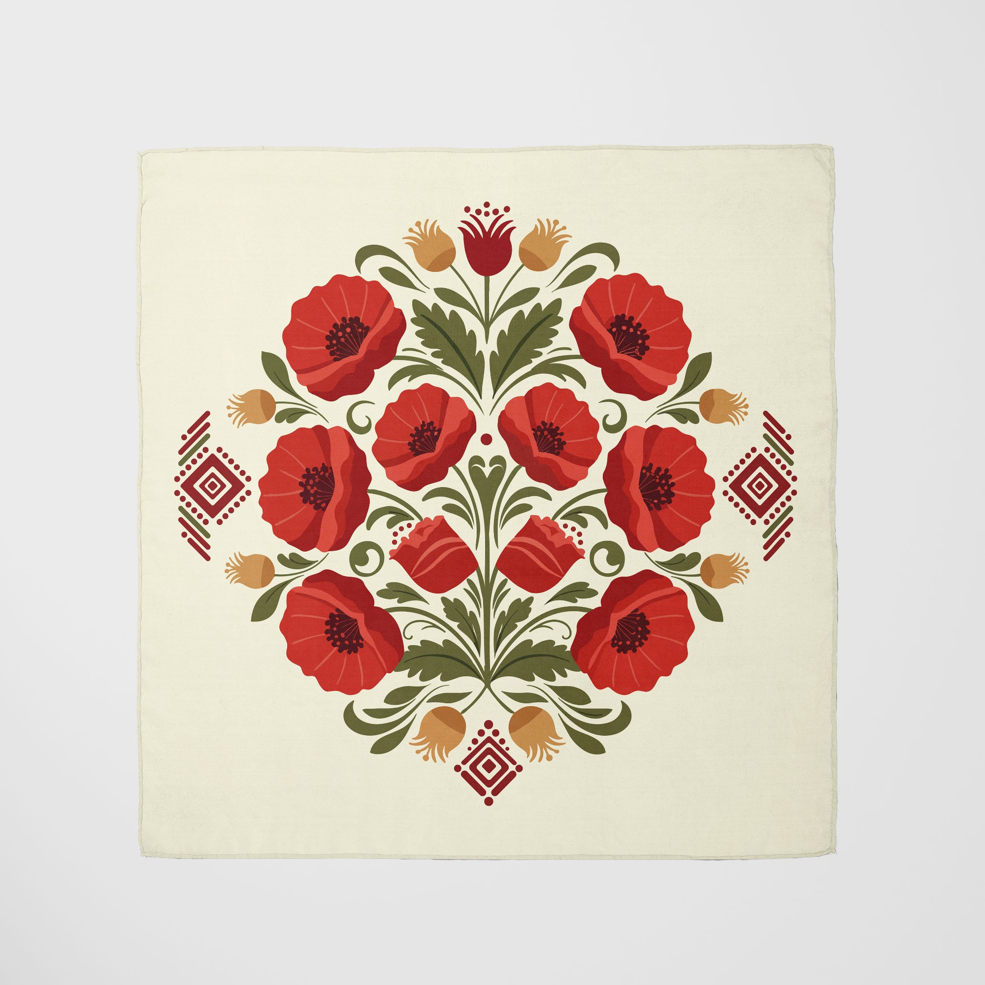 The Red Poppy Flower Scarf