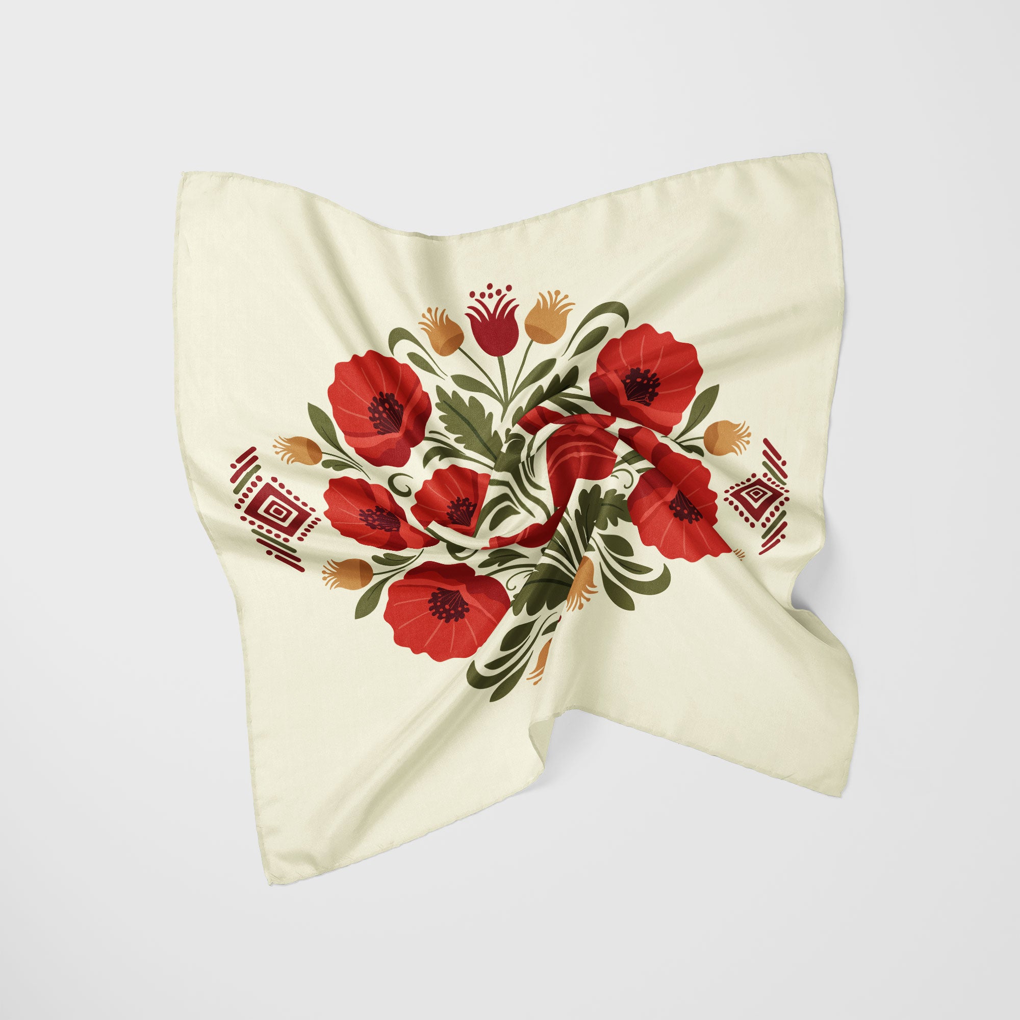 The Red Poppy Flower Scarf