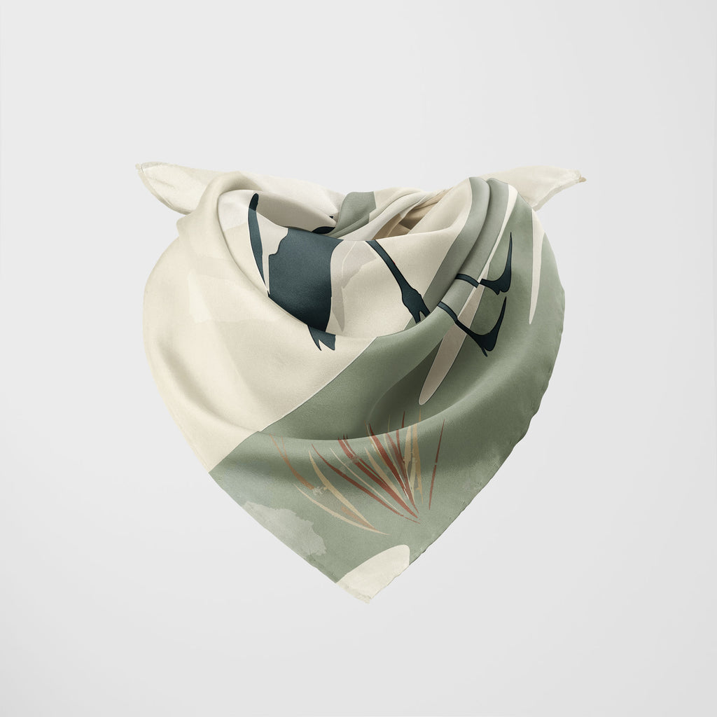 The White Stork Watercolor Scarf